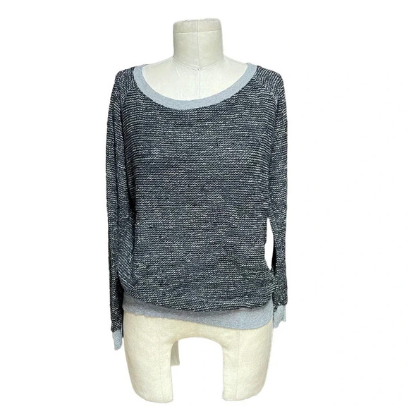 Nation LTD Charcoal Gray Black Marled Knit Pullover Sweater Top Size Medium - Picture 1 of 9